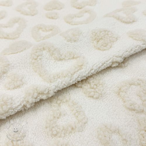 Kabátovina TEDDY Hearts off white