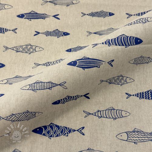 Dekoračná látka Linenlook premium Fish Swimming School