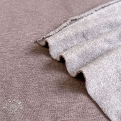 Teplákovina počesaná MELANGE taupe