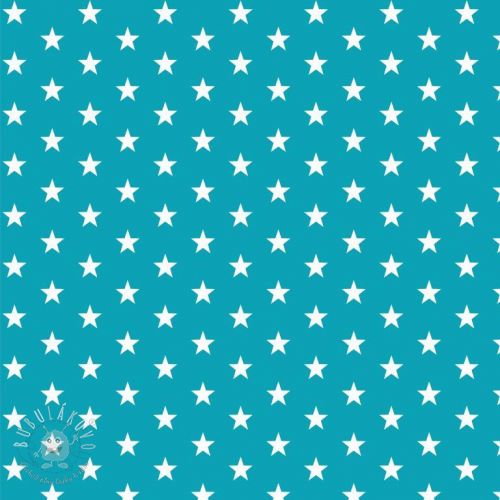 Bavlnená látka Petit stars turqouise