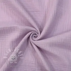 Dvojitá gázovina/mušelín soft lilac ORGANIC