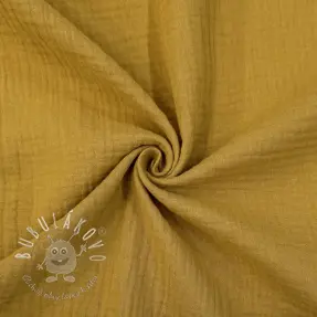 Dvojitá gázovina/mušelín dark ochre