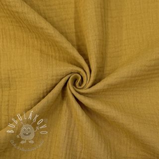 Dvojitá gázovina/mušelín dark ochre