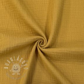Dvojitá gázovina/mušelín dark ochre ORGANIC
