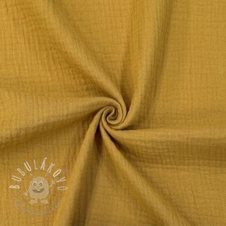 Dvojitá gázovina/mušelín dark ochre ORGANIC