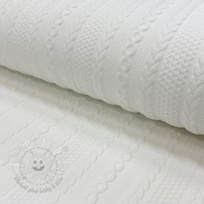 Pletenina jacquard Cable white