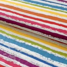 Bavlnená látka Big stripes Snoozy multirainbow