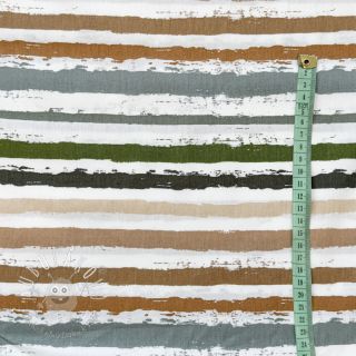 Bavlnená látka Big stripes Snoozy old green