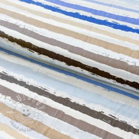 Bavlnená látka Big stripes Snoozy old blue