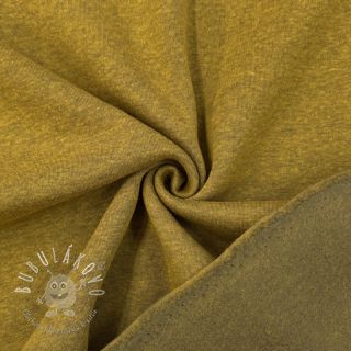 Teplákovina počesaná MELANGE ochre