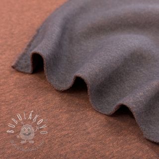 Teplákovina počesaná MELANGE brick