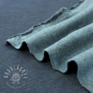 Teplákovina počesaná MELANGE dark petrol