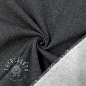 Teplákovina počesaná MELANGE dark grey