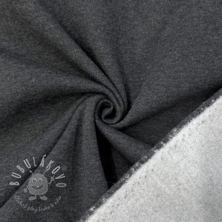 Teplákovina počesaná MELANGE dark grey