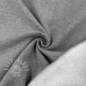Teplákovina počesaná MELANGE middle grey
