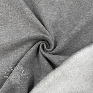 Teplákovina počesaná MELANGE middle grey