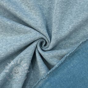 Teplákovina počesaná MELANGE old blue