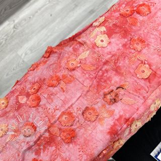 Bavlnená látka TIE DYE EMBROIDERY Poppy design K II.trieda