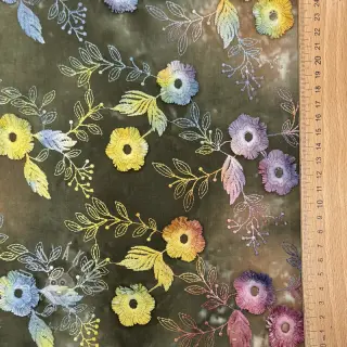 Bavlnená látka TIE DYE EMBROIDERY Poppy design N