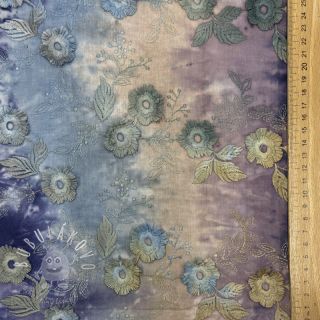Bavlnená látka TIE DYE EMBROIDERY Poppy design T
