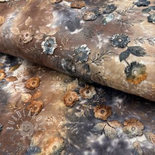 Bavlnená látka TIE DYE EMBROIDERY Poppy design M