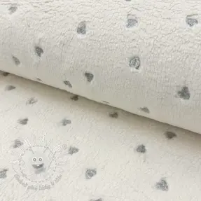 Kabátovina TEDDY Tossed hearts silver
