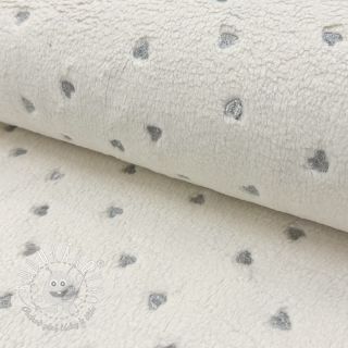 Kabátovina TEDDY Tossed hearts silver