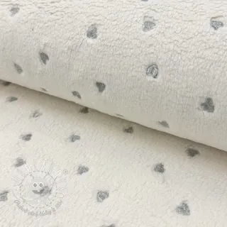Kabátovina TEDDY Tossed hearts silver