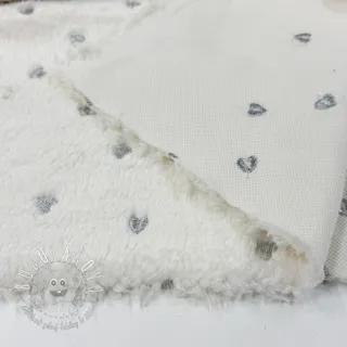 Kabátovina TEDDY Tossed hearts silver