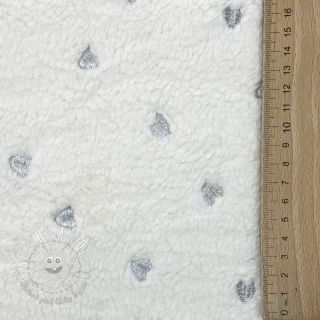 Kabátovina TEDDY Tossed hearts silver