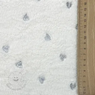 Kabátovina TEDDY Tossed hearts silver