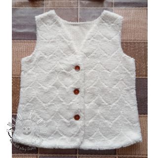 Kabátovina TEDDY Hearts in hearts ecru