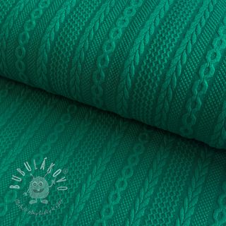 Pletenina jacquard Cable forest green