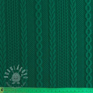 Pletenina jacquard Cable forest green