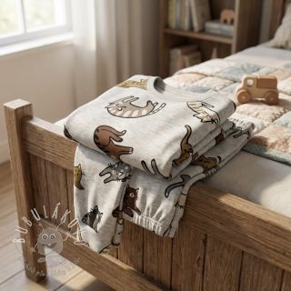 Úplet Lazy cats ecru melange