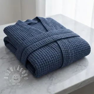 Bavlna s vaflovou väzbou dark jeans