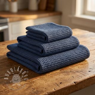 Bavlna s vaflovou väzbou dark jeans