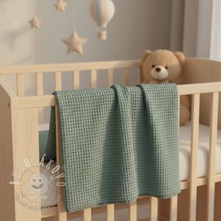 Bavlna s vaflovou väzbou cyan