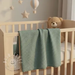 Bavlna s vaflovou väzbou cyan