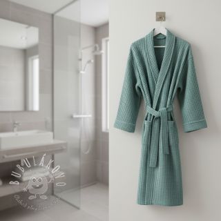 Bavlna s vaflovou väzbou cyan