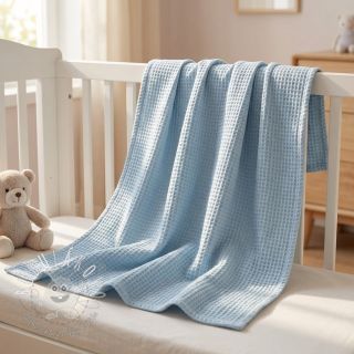 Bavlna s vaflovou väzbou blue heaven