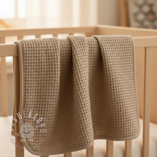 Bavlna s vaflovou väzbou khaki