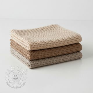 Bavlna s vaflovou väzbou khaki