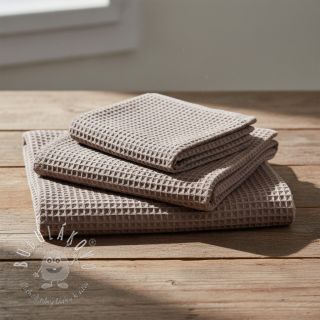 Bavlna s vaflovou väzbou taupe