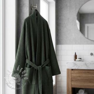 Bavlna s vaflovou väzbou army green