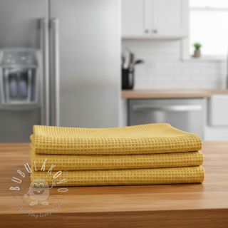 Bavlna s vaflovou väzbou soft yellow