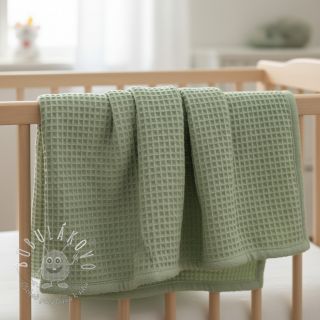 Bavlna s vaflovou väzbou dark mint