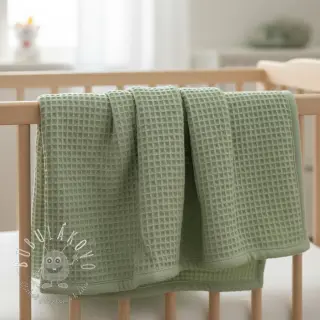 Bavlna s vaflovou väzbou dark mint