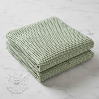 Bavlna s vaflovou väzbou dark mint