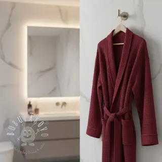 Bavlna s vaflovou väzbou bordeaux